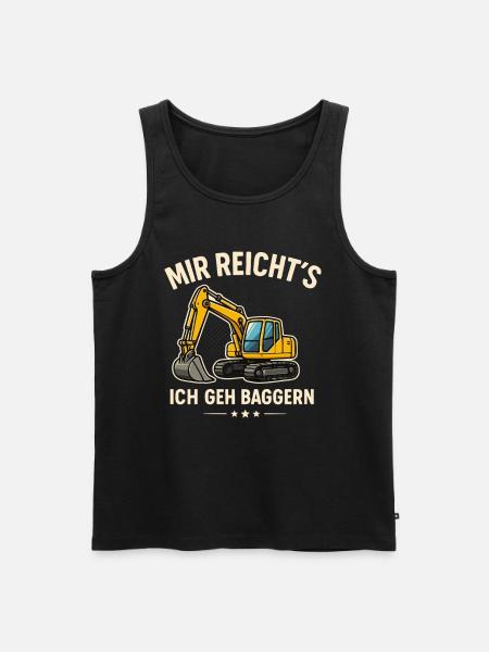 Mir reicht’s – Ich geh baggern Shirt - Männer Premium Bio Tank Top - Schwarz