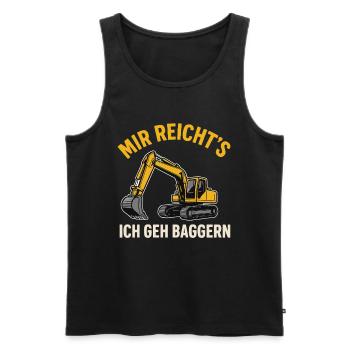 J’en ai assez, je vais creuser - Débardeur bio Premium Homme - noir - Devant - AI Model Male 178 light (178cm)