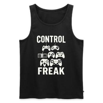 Manette Zocken Gaming Freak - Débardeur bio Premium Homme - noir - Devant - Michal (187cm)