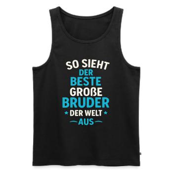 Best Big Brother – World's Best Brother Shirt - Men's Premium Organic Tank Top - black - Front - Michal (187cm)