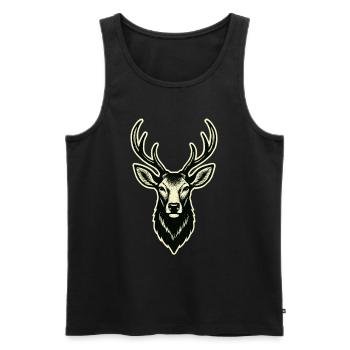 Cerf Cerf Bois de cerf - Débardeur bio Premium Homme - noir - Devant - Michal (187cm)