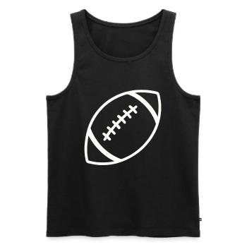 American Football – Minimalistisch & Sportlich - Männer Premium Bio Tank Top - Schwarz - Vorne - AI Model Male 178 light (178cm)