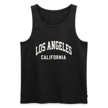 Los Angeles California – College Style - Men's Premium Organic Tank Top - black - Front - Michal (187cm)