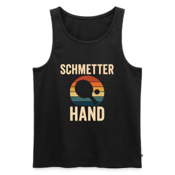 Schmetterhand – Table Tennis Retro Design - Men's Premium Organic Tank Top - black - Front - AI Model Male 178 light (178cm)