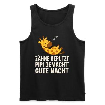 Teeth brushed, done, good night – giraffe - Men's Premium Organic Tank Top - black - Front - Michal (187cm)