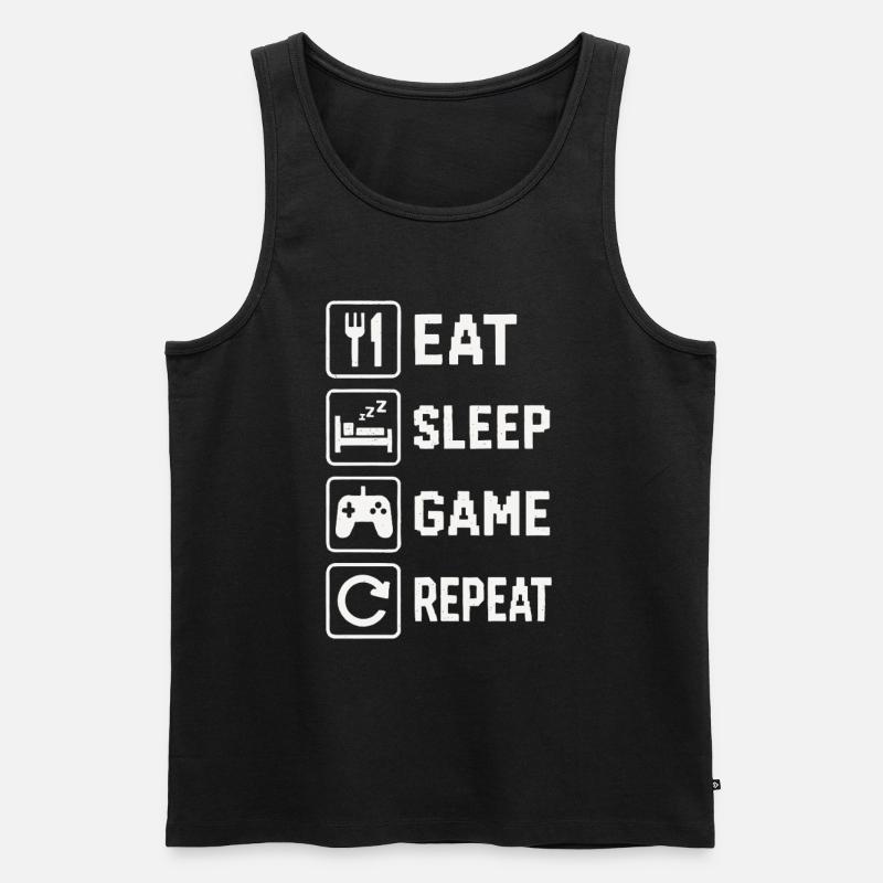 Eat Sleep Game Repeat - Men's Premium Organic Tank Top - black