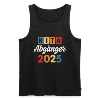 Diplômés en garderie 2025 - Débardeur bio Premium Homme - noir - Devant - AI Model Male 178 light (178cm)