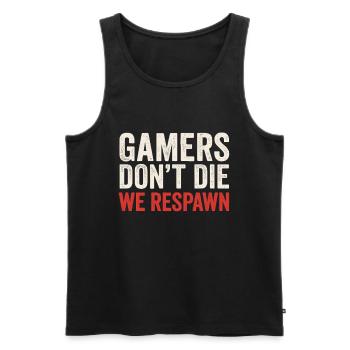 Gamer Spruch Respawn - Männer Premium Bio Tank Top - Schwarz - Vorne - AI Model Male 178 light (178cm)