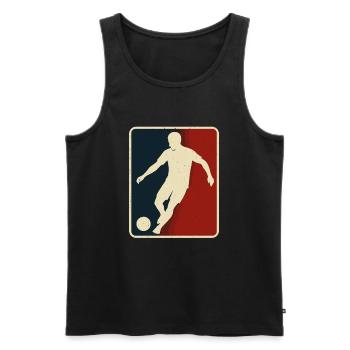 Fußball Silhouette Retro Look - Männer Premium Bio Tank Top - Schwarz - Vorne - AI Model Male 178 light (178cm)