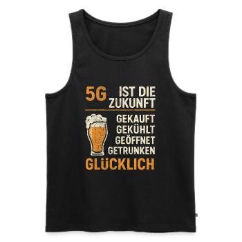 Dicton de la bière 5G - Débardeur bio Premium Homme - noir - Devant - Michal (187cm)