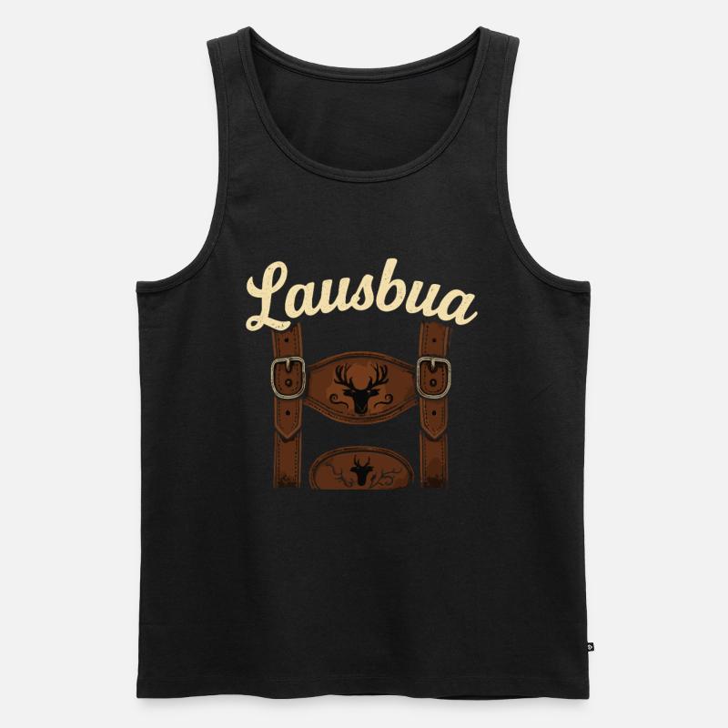 Lederhosen Design - Männer Premium Bio Tank Top - Schwarz