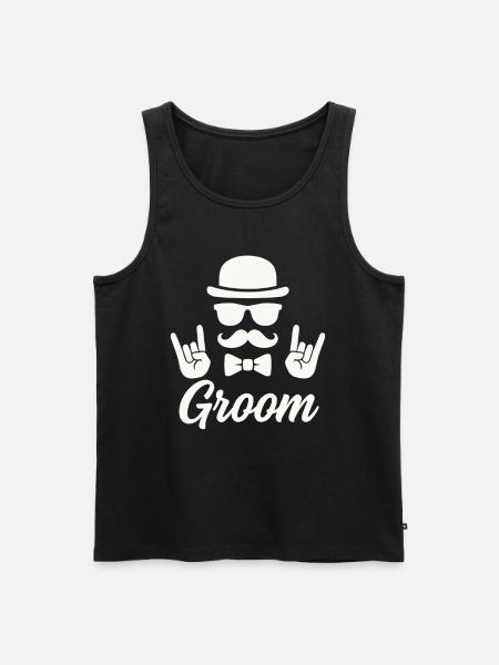 JGA Bräutigam Rockhand - Männer Premium Bio Tank Top - Schwarz