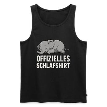 Chemise de nuit officielle Cute Elephant - Débardeur bio Premium Homme - noir - Devant - Michal (187cm)
