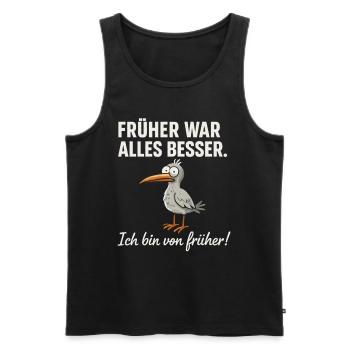 Everything was better in the past – funny bird saying - Men's Premium Organic Tank Top - black - Front - AI Model Male 178 light (178cm)