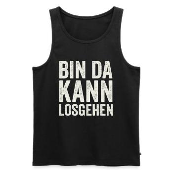 Bin da – kann losgehen Shirt - Männer Premium Bio Tank Top - Schwarz - Vorne - AI Model Male 178 light (178cm)