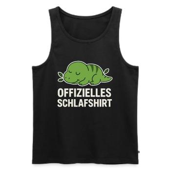 Offizielles Schlafshirt – Dino Edition - Männer Premium Bio Tank Top - Schwarz - Vorne - Michal (187cm)