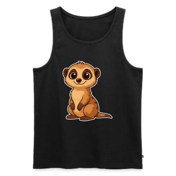 Cute Meerkat Cartoon - Men's Premium Organic Tank Top - black - Front - Michal (187cm)