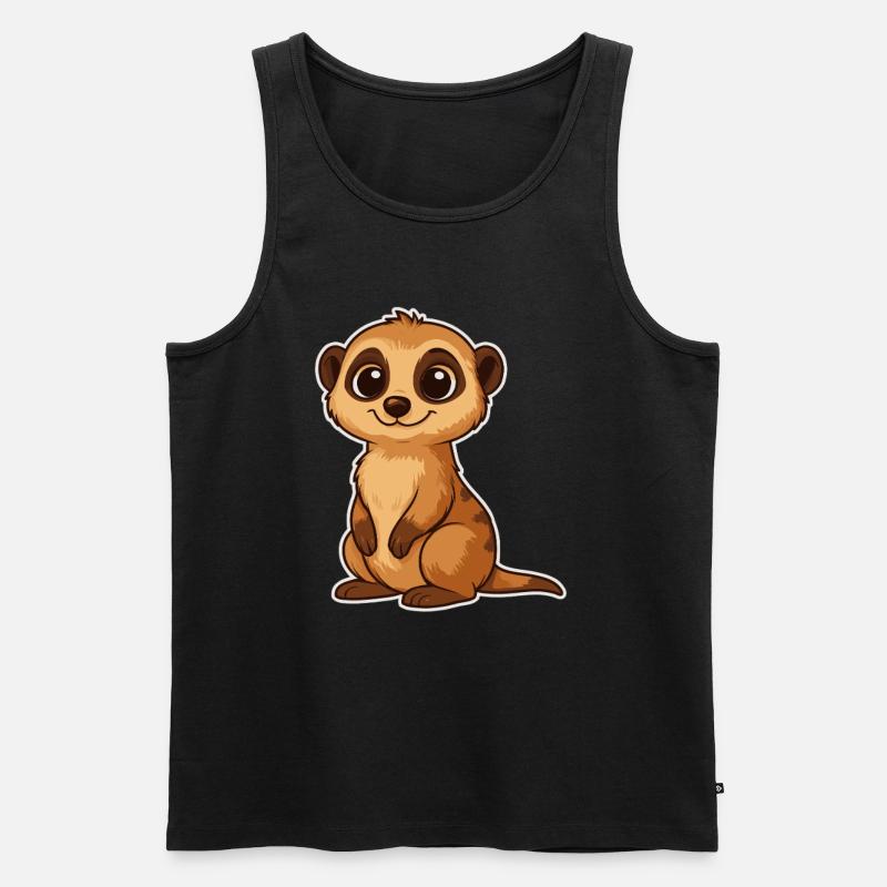 Süßes Erdmännchen Cartoon - Männer Premium Bio Tank Top - Schwarz