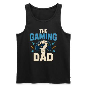 The Gaming Dad – Zocker Papa Controller Shirt - Männer Premium Bio Tank Top - Schwarz - Vorne - Michal (187cm)