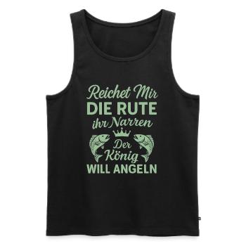 Roi de la pêche – Donnez-moi la canne ! - Débardeur bio Premium Homme - noir - Devant - AI Model Male 178 light (178cm)