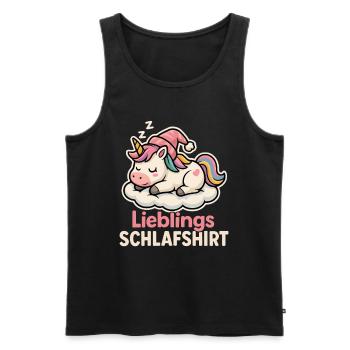 Chemise de nuit préférée – Unicorn Pyjama Design - Débardeur bio Premium Homme - noir - Devant - AI Model Male 178 light (178cm)