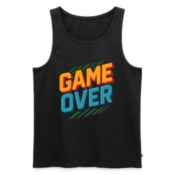 Game Over – Retro Gamer Design - Men's Premium Organic Tank Top - black - Front - Michal (187cm)