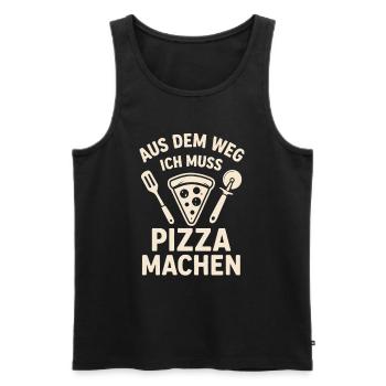 Out of the Way – I Need to Make Pizza - Men's Premium Organic Tank Top - black - Front - AI Model Male 178 light (178cm)