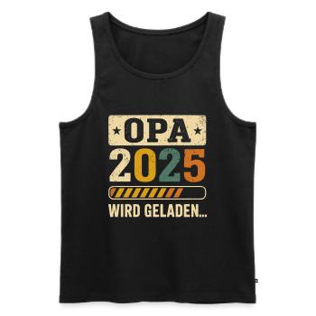 Grand-père 2025 est chargé – Bientôt Grandpa Design - Débardeur bio Premium Homme - noir - Devant - Michal (187cm)