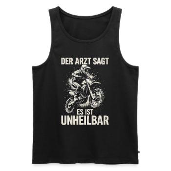 Motocross – The doctor says it's incurable - Men's Premium Organic Tank Top - black - Front - AI Model Male 178 light (178cm)