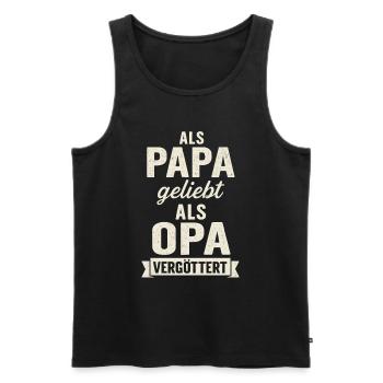 Dad loved, grandpa idolized – saying - Men's Premium Organic Tank Top - black - Front - AI Model Male 178 light (178cm)
