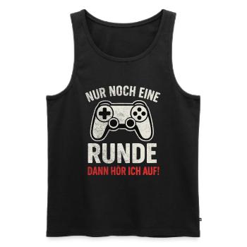 Nur noch eine Runde Gaming - Männer Premium Bio Tank Top - Schwarz - Vorne - AI Model Male 178 light (178cm)