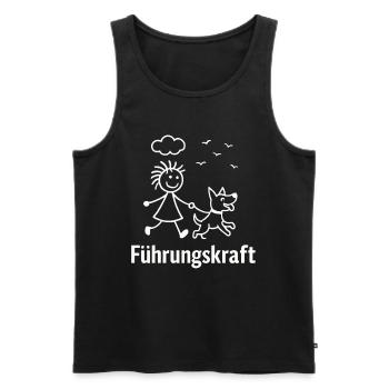 Leader – Dog walk with humor - Men's Premium Organic Tank Top - black - Front - Michal (187cm)