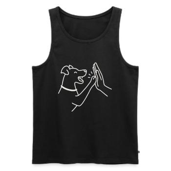 Dog High Five – Minimaliste et mignon - Débardeur bio Premium Homme - noir - Devant - AI Model Male 178 light (178cm)