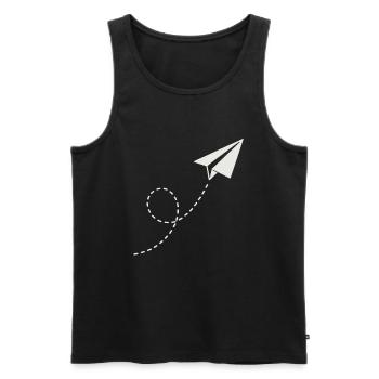 Paper Airplane – Minimalist Flight Design - Men's Premium Organic Tank Top - black - Front - Michal (187cm)