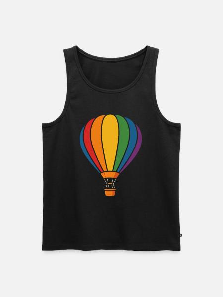 Regenbogen Heißluftballon – Abenteuer Luft - Männer Premium Bio Tank Top - Schwarz