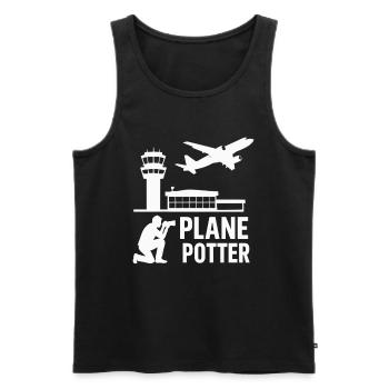Plane – Flugzeugspotter Design - Männer Premium Bio Tank Top - Schwarz - Vorne - AI Model Male 178 light (178cm)