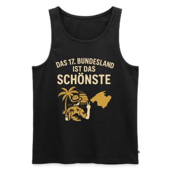 Mallorca – The most beautiful federal state - Men's Premium Organic Tank Top - black - Front - AI Model Male 178 light (178cm)