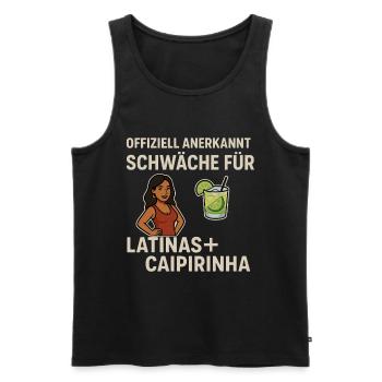 Faiblesse pour les Latinas et Caipirinha - Débardeur bio Premium Homme - noir - Devant - AI Model Male 178 light (178cm)