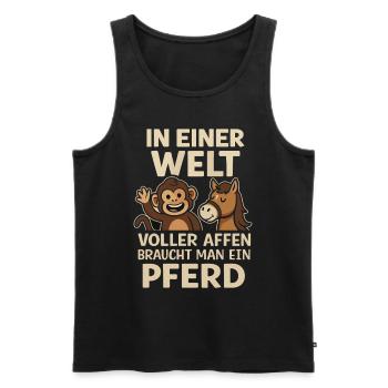 In a world full of monkeys, you need a peerd - Men's Premium Organic Tank Top - black - Front - AI Model Male 178 light (178cm)
