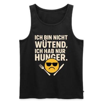 Ich bin nicht wütend ich hab nur Hunger Shirt - Männer Premium Bio Tank Top - Schwarz - Vorne - Michal (187cm)