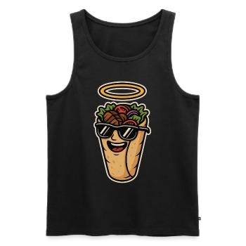 Holy kebab – collation du paradis - Débardeur bio Premium Homme - noir - Devant - AI Model Male 178 light (178cm)