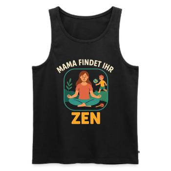 Maman Zen Dicton - Débardeur bio Premium Homme - noir - Devant - Michal (187cm)