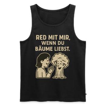 Parlez-moi si vous aimez les arbres - Débardeur bio Premium Homme - noir - Devant - Michal (187cm)