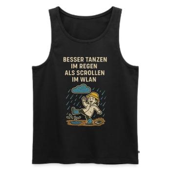 Tanzen Natur Freude Spruch - Männer Premium Bio Tank Top - Schwarz - Vorne - Michal (187cm)