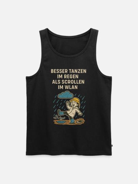 Dancing Nature Joy Saying - Men's Premium Organic Tank Top - black