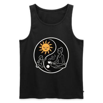 Vie de maman Yin-Yang - Débardeur bio Premium Homme - noir - Devant - AI Model Male 178 light (178cm)