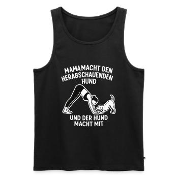 Mama macht den Herabschauenden Hund - Männer Premium Bio Tank Top - Schwarz - Vorne - AI Model Male 178 light (178cm)