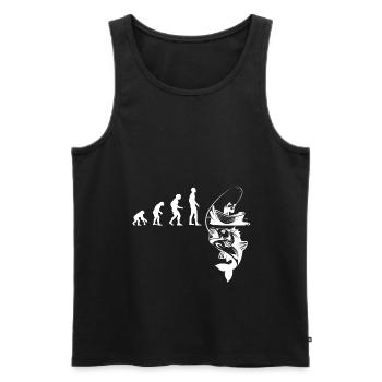 Evolution Angler Angeln Fischen Fish Fishing - Männer Premium Bio Tank Top - Schwarz - Vorne - AI Model Male 178 light (178cm)