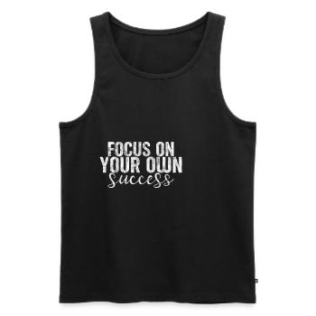 Focus On Your Own Success 3 - Men's Premium Organic Tank Top - black - Front - AI Model Male 178 light (178cm)