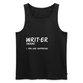 Writer, Pen And Suffering - Men's Premium Organic Tank Top - black - Front - AI Model Male 178 light (178cm)